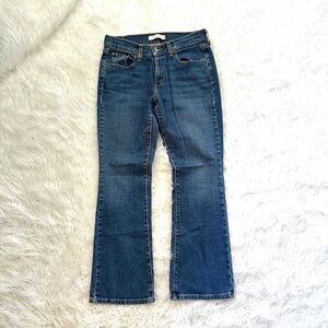 Vintage Levi's 515 Boot Cut Blue Denim Whiskered Workwear Jeans Women 6
